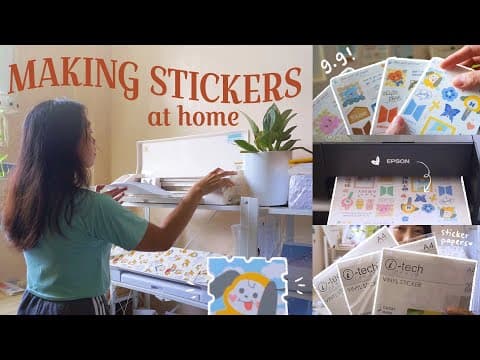 Printing stickers at home ON A BUDGET 🖨 DIY Printing sticker maker business package 💜 FAN ART ONLY